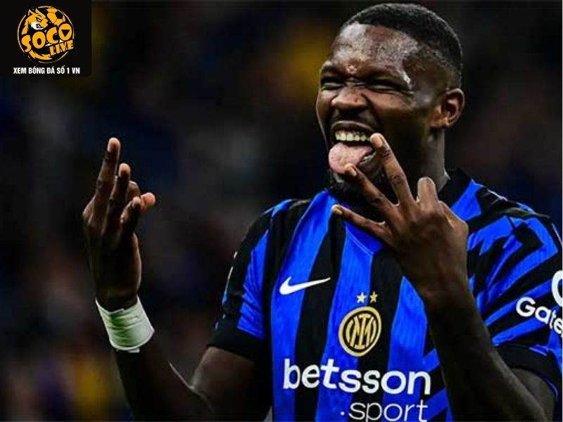 Cầu thủ Marcus Thuram kiến tạo cơ hội cho đồng đội